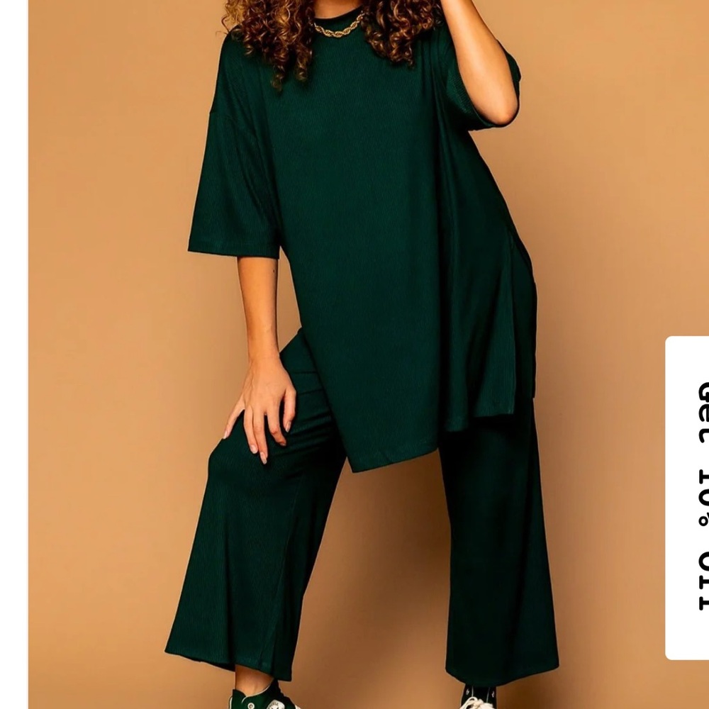 Dressed in LALA Dark Green Wide Leg Jumpsuit
